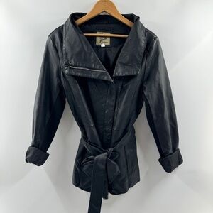 Catwalk Studio Los Angeles Black Imitation Leather Jacket Size Large